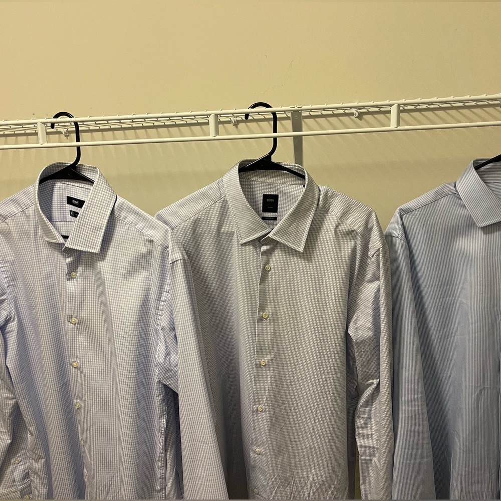 3 Hugo Boss Regular Fit 17.5 34/35 Dress Shirts